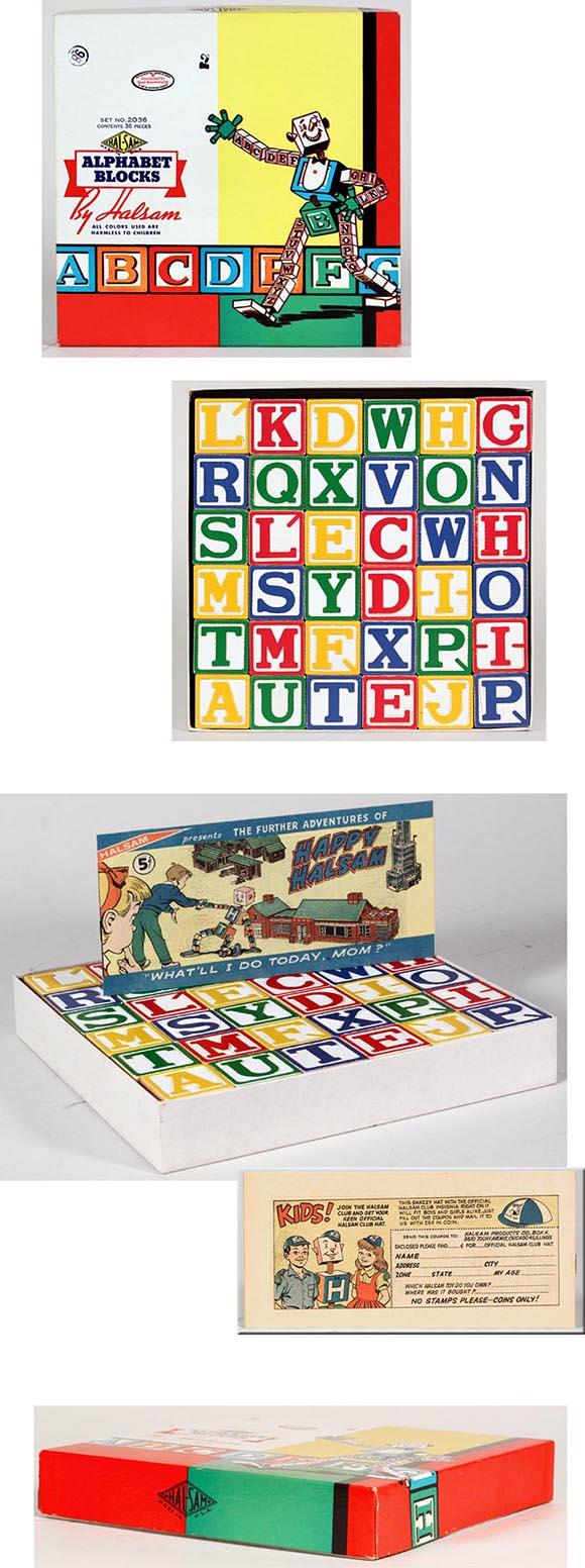 1960 Halsam Alphabet Blocks with Comic in Original Box